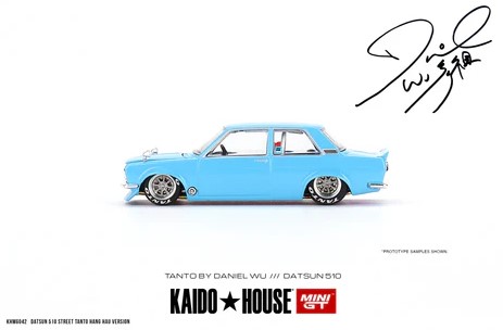 Mini GT 1/64 Datsun 510 Street Tanto V2 'Daniel Wu' Kaido House Blue image