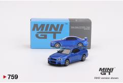 Mini GT 1/64 Nissan Skyline GT-R R34 V-Spec Bayside Blue image