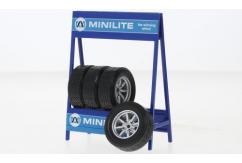 IXO Models 1/18 Minilite Silver Wheel, Tire & Stand Set image