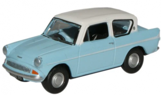 Oxford 1/76 Ford Anglia 105E Blue & White image