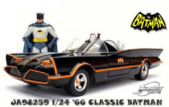 Jada 1/24 Classic Batman Car with Batman & Robin image