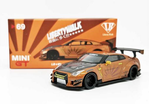 Mini Gt 1 64 Nissan Gt R Metallic Brown Liberty Walk Diecastmodels